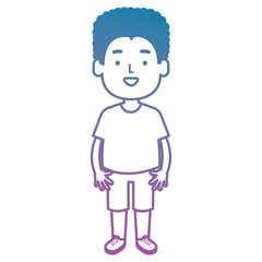 happy little boy character vector illustration design
