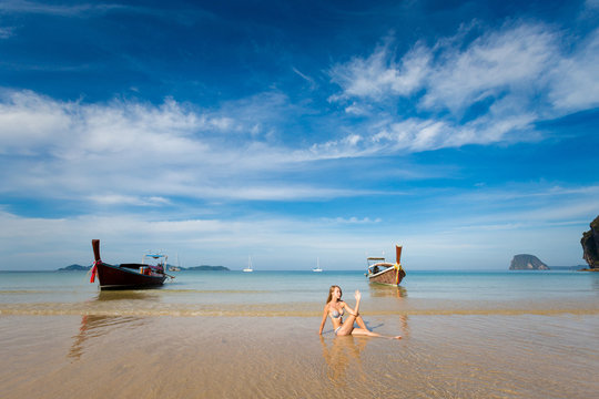Koh Mook Yoga on beach