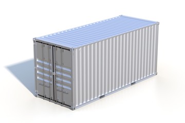 Brown ship cargo container side view 20 feet length
