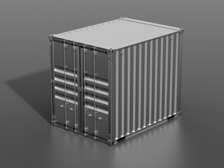 Brown ship cargo container side view 10 feet length
