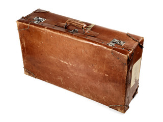 vintage leather baggage isolated