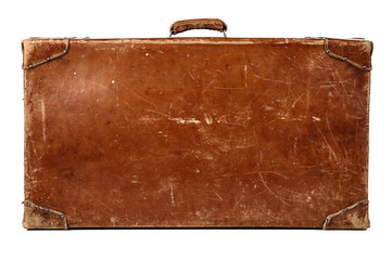 vintage leather baggage isolated