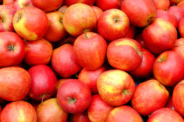 Fototapeta na wymiar Appetizing red apples background