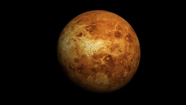 Venus. Looped. 4K. Alpha Channel Included.