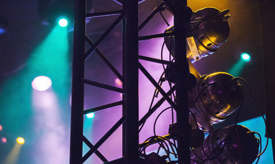 Colorful spot lights,  modern stage illumination