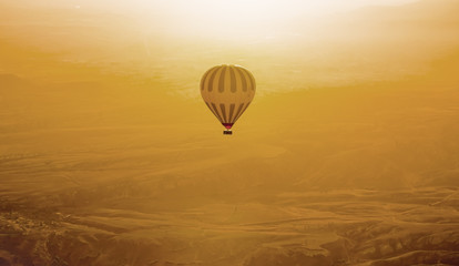 Fototapeta na wymiar Hot air balloons flying over Cappadocia, Turkey