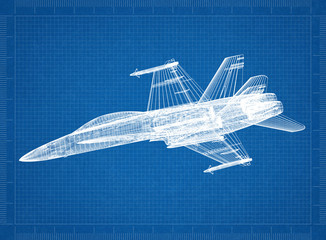 Military Plane 3D blueprint