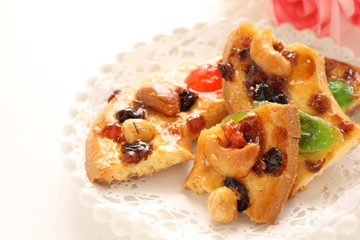 Homemade Christmas dried fruit cookies