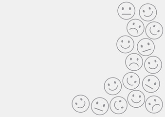 Gray background with smileys. Vector illustration