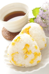 Sweet corn and rice ball