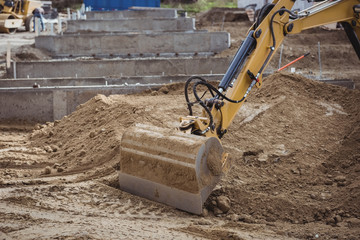 Bulldozer at construction site