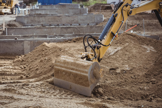 Bulldozer at construction site