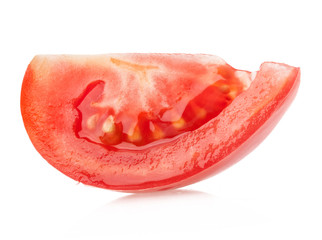 Tomato slice isolated on white background