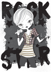 rock star,cute singer girl