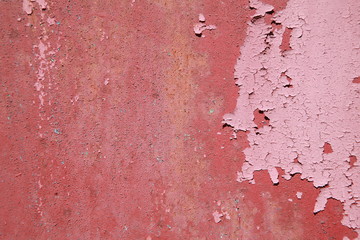 The old red metal structure is red. 