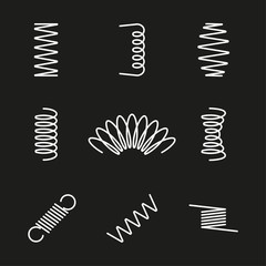 Metal springs icons set