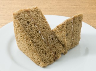 Dish of Delicious Triangle Coffee Chiffon Cake