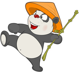 Obraz premium Illustration of a Cute Panda. Cartoon Character 