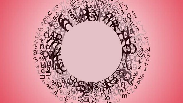 Anima&ccedil;&atilde;o feita com letras e algarismos