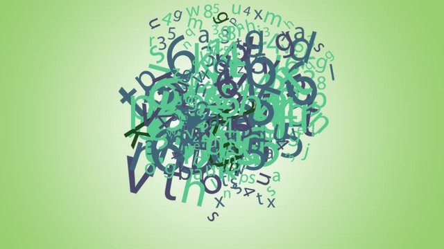 Anima&ccedil;&atilde;o feita com letras e algarismos