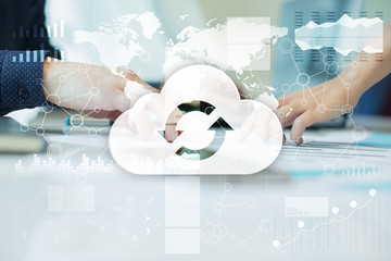 Cloud technology. Data storage. Networking and internet service concept.