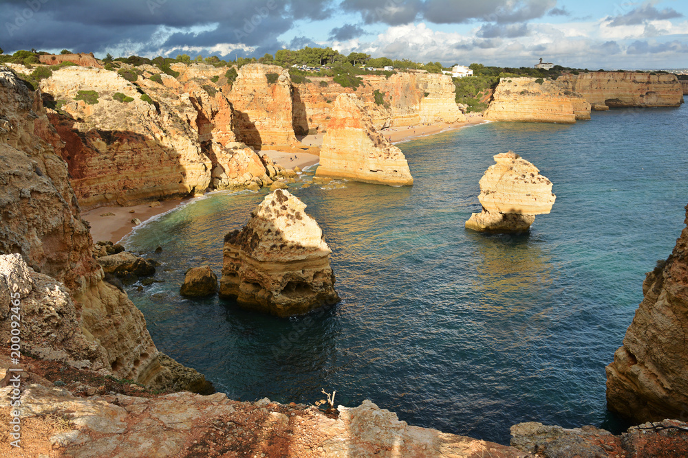 Canvas Prints Algarve rocks, amazing destination in Portugal and  all seasons attraction for many tourists in entire world