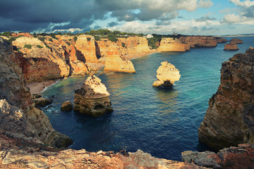 Algarve rocks, amazing destination in Portugal and  all seasons attraction for many tourists in entire world