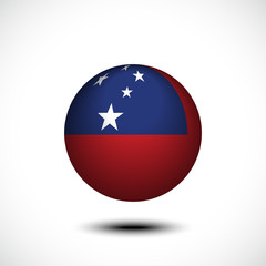 Samoa Flag Sphere 3D Rendering. Vector illustration