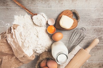 Basic baking ingredients