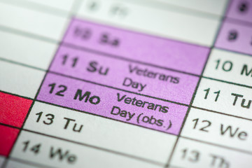 Closeup of dates on calendar page