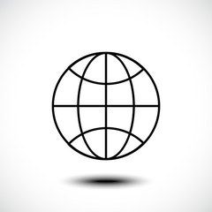 Global line icon. Vector illustration