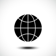 Global line icon. Vector illustration