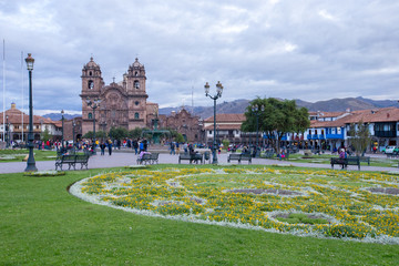 CUSCO PERU-NOV. 9: Cathedral of Santo Domingo on Nov. 9 2015 in Cusco Peru Building was completed in 1654, almost a hundred years after construction began.