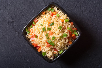 Instant noodles in bowl