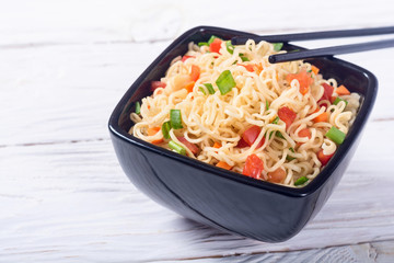 Instant noodles in bowl