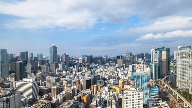 Time Lapse of Tokyo Cityskyline in Japan.