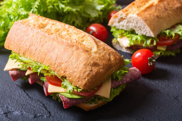 Ciabatta sandwich with lettuce