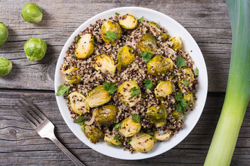 Quinoa salad with Brussels sprouts