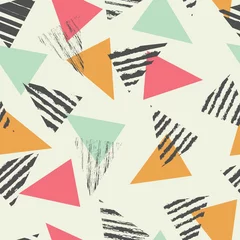 Wallpaper murals Triangle Geometric triangle seamless pattern with color mint, vector illustration