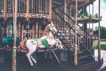 An old fashioned carousel in Nice, France.