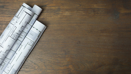 The Architecture table  Flat Lay image top view concept background idea.