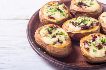Baked potato stuffed with cheese