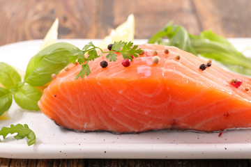 raw salmon fillet