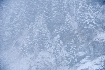 Snowy landscape in Engelberg on Switzerland
