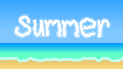 Sea background with sea, sky, clouds and sand