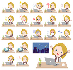 blond hair business women_desk work