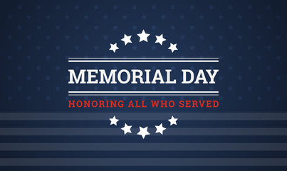 Memorial Day background - Honoring all who served banner vector illustration