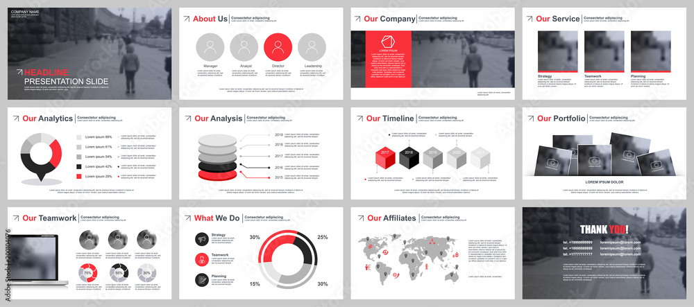 Poster Business presentation slides templates from infographic elements. Can be used for presentation, flyer and leaflet, brochure, corporate report, marketing, advertising, annual report, banner, booklet.