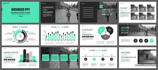 Fototapeta na wymiar Business presentation slides templates from infographic elements. Can be used for presentation, flyer and leaflet, brochure, corporate report, marketing, advertising, annual report, banner, booklet.