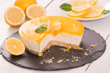 Lemon cheesecake.